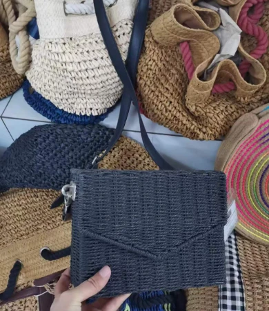 Ručno tkana papirna torba za preko ramena željeznog okvira
