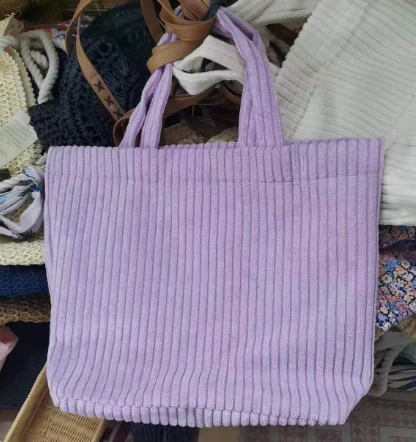 Ljubičasta ženska torba za kupnju od samta