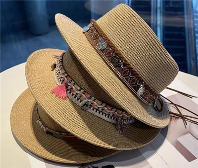 Boho smeđi ženski slamnati šešir za plažu