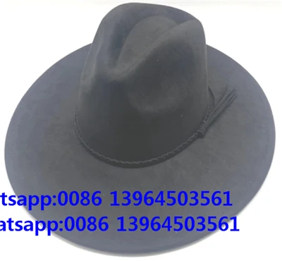 Rancher vuneni crni šešir Fedora kaubojski šešir
