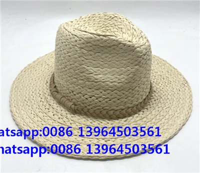 Prirodni ručno tkani papir bijela pletenica fedora šešir