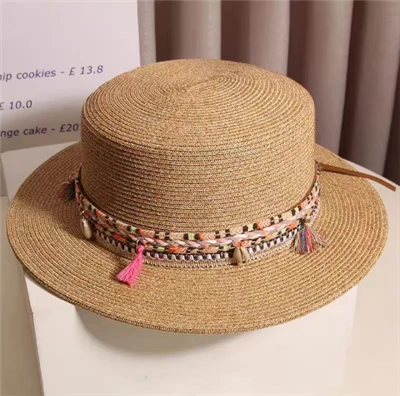 Boho Chic smeđi slamnati ženski šešir