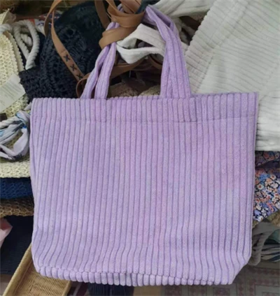 Ljubičasta ženska torba za kupnju od samta