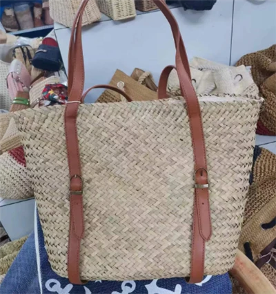 Duga PU ruči slamnu šik torbu